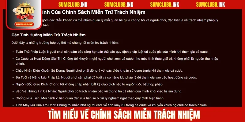 Miễn trừ trách nhiệm được xây dựng để làm rõ những giới hạn 2 bên